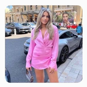 Zara long sleeve satin dress